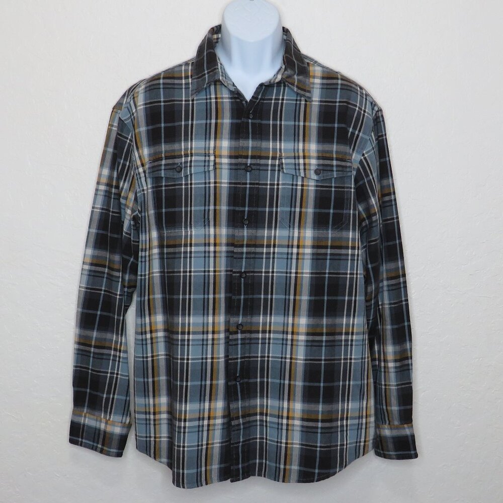 G.H.Bass Co.* Men's Long Sleeve Button Down Curved Hem Chest Pocket Shirt~ Large